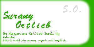 surany ortlieb business card